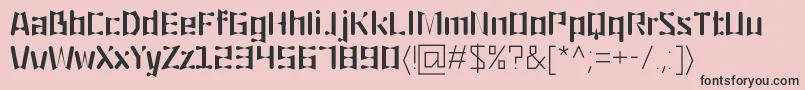 フォントOrigami – ピンクの背景に黒い文字