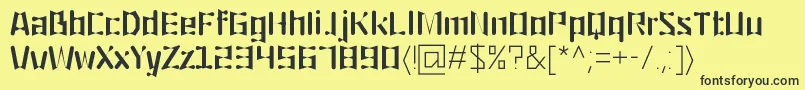 フォントOrigami – 黒い文字の黄色い背景
