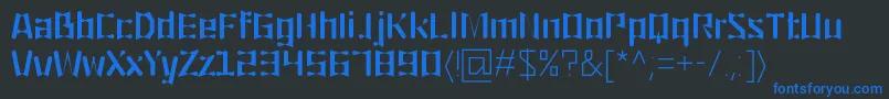 フォントOrigami – 黒い背景に青い文字