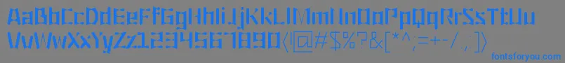 フォントOrigami – 灰色の背景に青い文字