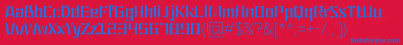 フォントOrigami – 赤い背景に青い文字