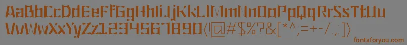 フォントOrigami – 茶色の文字が灰色の背景にあります。
