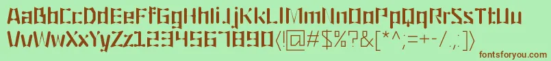 Origami-fontti – ruskeat fontit vihreällä taustalla