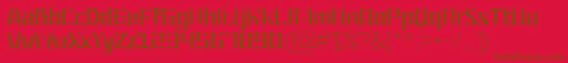 フォントOrigami – 赤い背景に茶色の文字