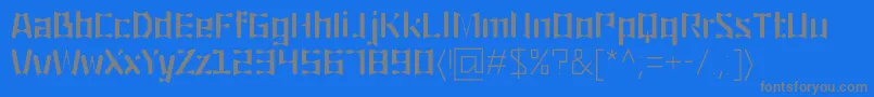 フォントOrigami – 青い背景に灰色の文字