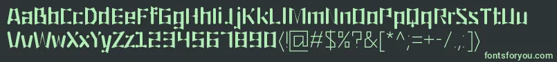 フォントOrigami – 黒い背景に緑の文字