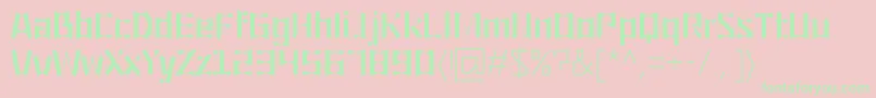 フォントOrigami – ピンクの背景に緑の文字