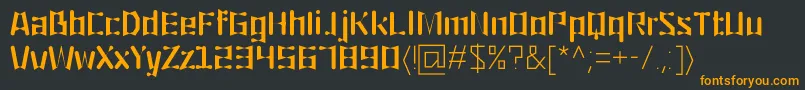 フォントOrigami – 黒い背景にオレンジの文字