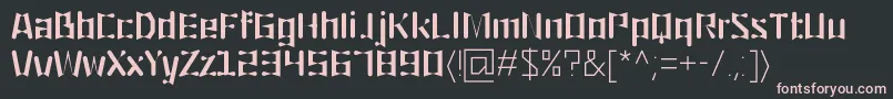 フォントOrigami – 黒い背景にピンクのフォント