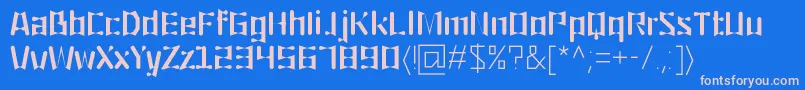 フォントOrigami – ピンクの文字、青い背景
