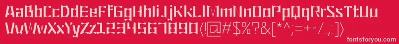 フォントOrigami – 赤い背景にピンクのフォント