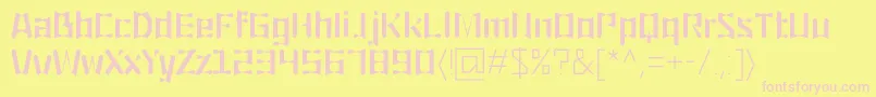 フォントOrigami – ピンクのフォント、黄色の背景