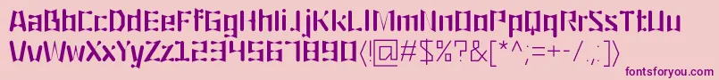 Origami-fontti – violetit fontit vaaleanpunaisella taustalla
