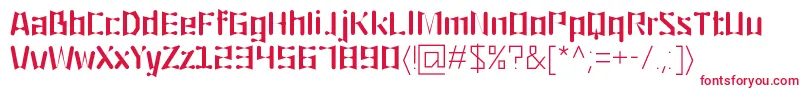 フォントOrigami – 白い背景に赤い文字