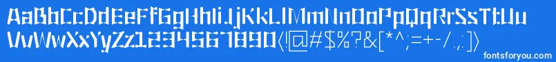 フォントOrigami – 青い背景に白い文字
