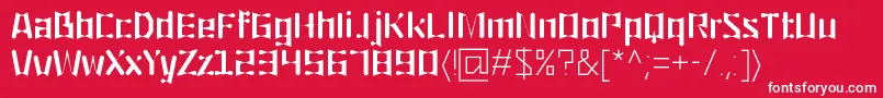フォントOrigami – 赤い背景に白い文字