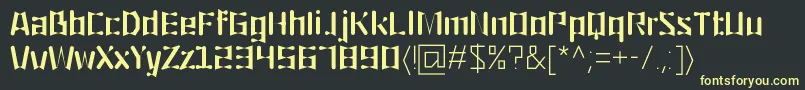 フォントOrigami – 黒い背景に黄色の文字