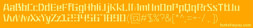フォントOrigami – オレンジの背景に黄色の文字