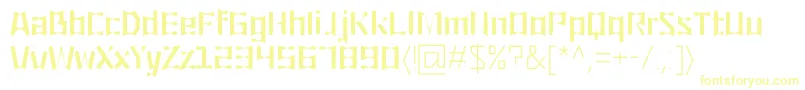 フォントOrigami – 白い背景に黄色の文字