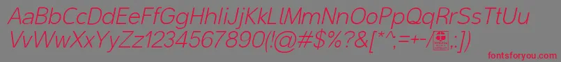 MalterSansLightItalicDemo Font – Red Fonts on Gray Background