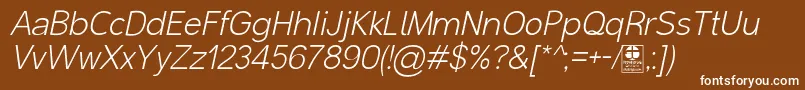 MalterSansLightItalicDemo Font – White Fonts on Brown Background