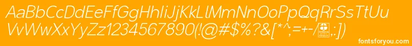 MalterSansLightItalicDemo Font – White Fonts on Orange Background