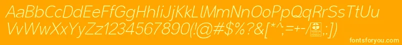 MalterSansLightItalicDemo Font – Yellow Fonts on Orange Background