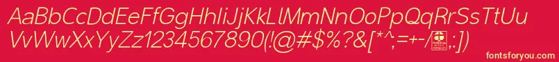 フォントMalterSansLightItalicDemo – 黄色の文字、赤い背景