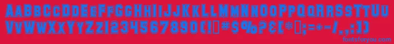 SfCollegiate Font – Blue Fonts on Red Background