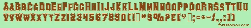 SfCollegiate Font – Brown Fonts on Green Background