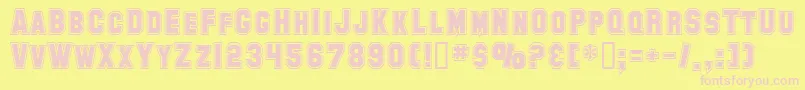 Czcionka SfCollegiate – różowe czcionki na żółtym tle