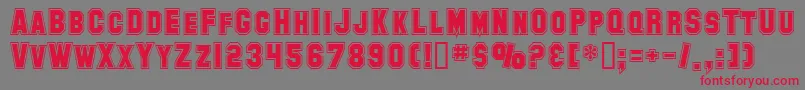 SfCollegiate Font – Red Fonts on Gray Background