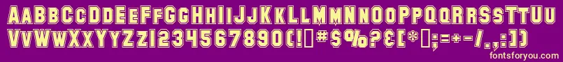 SfCollegiate Font – Yellow Fonts on Purple Background