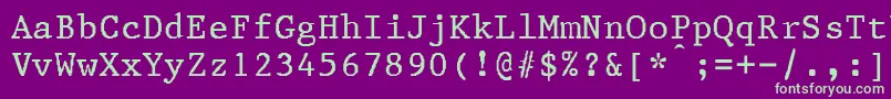 フォントStatus – 紫の背景に緑のフォント