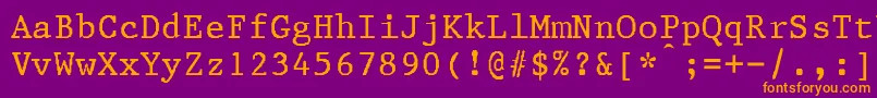 Status Font – Orange Fonts on Purple Background