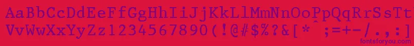 Status Font – Purple Fonts on Red Background