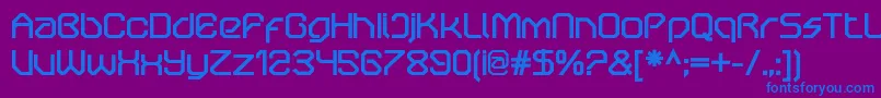 フォントOricneoBold – 紫色の背景に青い文字