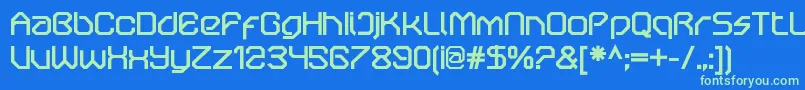 OricneoBold Font – Green Fonts on Blue Background