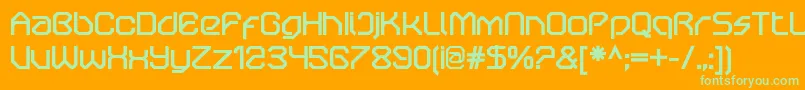 OricneoBold Font – Green Fonts on Orange Background