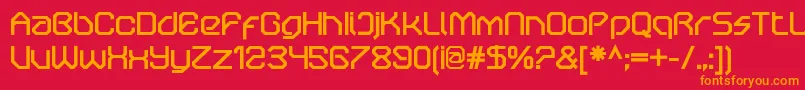 フォントOricneoBold – 赤い背景にオレンジの文字