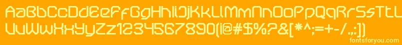 フォントOricneoBold – オレンジの背景に黄色の文字