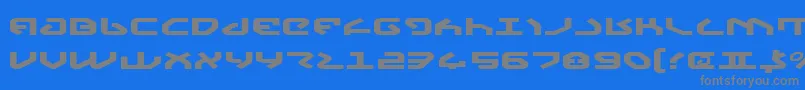 フォントYahrenExpanded – 青い背景に灰色の文字
