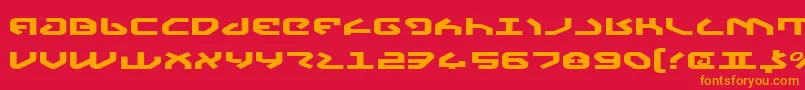 フォントYahrenExpanded – 赤い背景にオレンジの文字