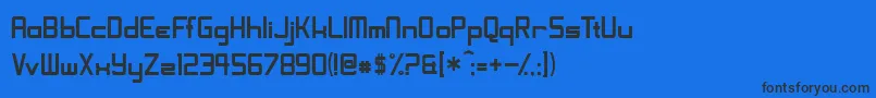 ShoomverticalNormal Font – Black Fonts on Blue Background