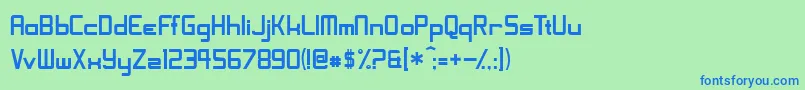 フォントShoomverticalNormal – 青い文字は緑の背景です。