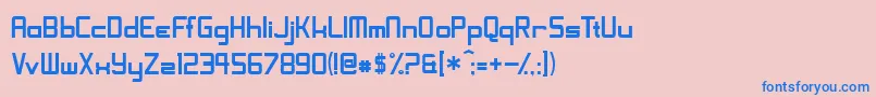 フォントShoomverticalNormal – ピンクの背景に青い文字