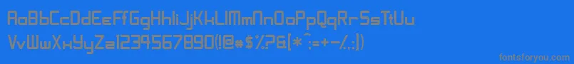 フォントShoomverticalNormal – 青い背景に灰色の文字