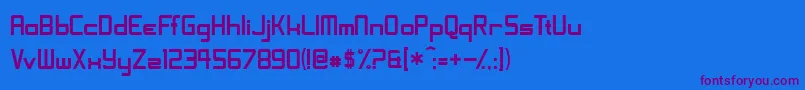 ShoomverticalNormal Font – Purple Fonts on Blue Background