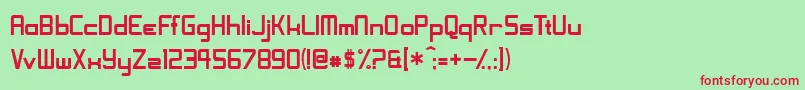 ShoomverticalNormal Font – Red Fonts on Green Background