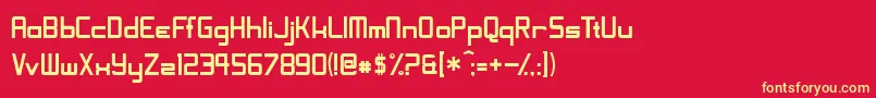 ShoomverticalNormal Font – Yellow Fonts on Red Background